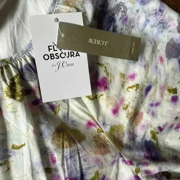 J. Crew Flora Obscura X‎  Side-cutout Dress Women’s Sz 0 NWT Coquette Feminine - Picture 9 of 14